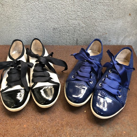 London Sole Shoes - French London Sole Leather Ribbon Sneaker Trainers